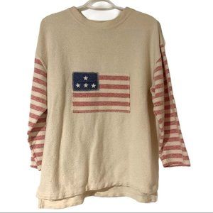 Bloomingdales Retro Flag Patriotic Cotton Sweater!